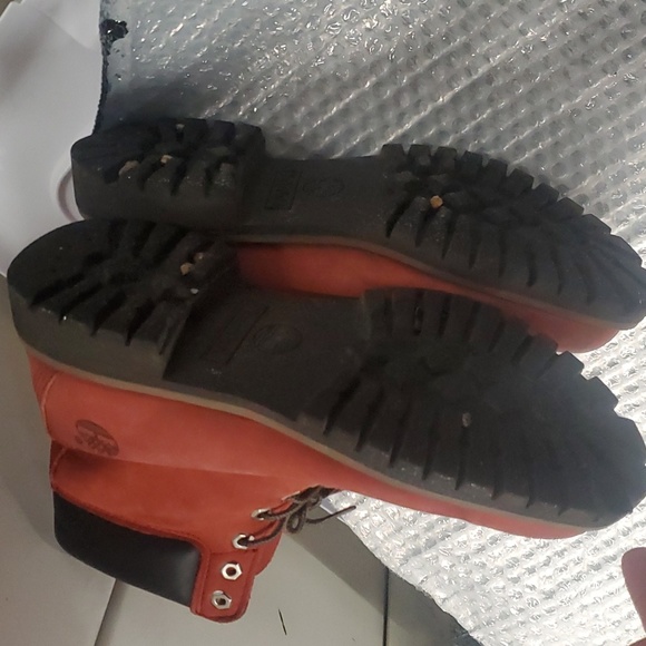 Hiking boots Timberlands Berry red Suede leather 9.5 M - Picture 9 of 9